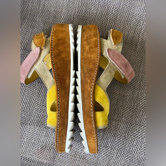 Materia Prima by Goffredo Fantini Designer Capri Suede Sandal Multi Color SZ 10 - Picture 3 of 13